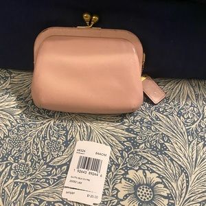 Coach 1941 Kisslock Pink Leather Coin Purse Wallet